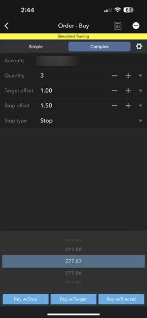 The BookTrader order types on the iPhone. 